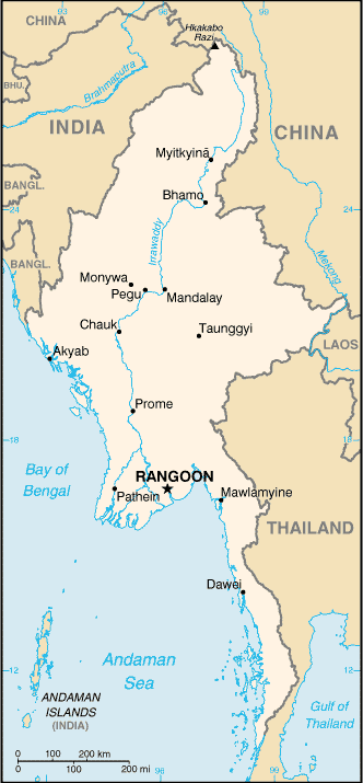[Country map of Burma]