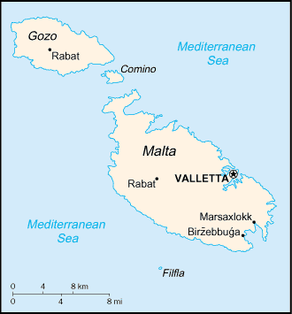 [Country map of Malta]