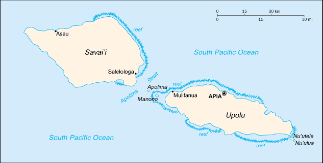 [Country map of Samoa]